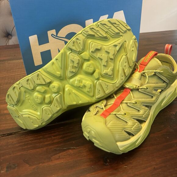 HOKA Hopara 'Grinch' Dark Citron Hiking Sandal Shoes - Picture 4 of 9